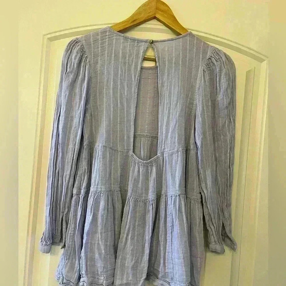 American Eagle long sleeve tiered babydoll top violet oversized XS, Extra small - Picture 7 of 10